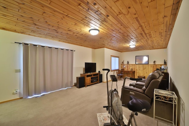 30467 Lakeview Dr, Breezy Point, MN 56472 - living area featuring carpet floors and wood ceiling