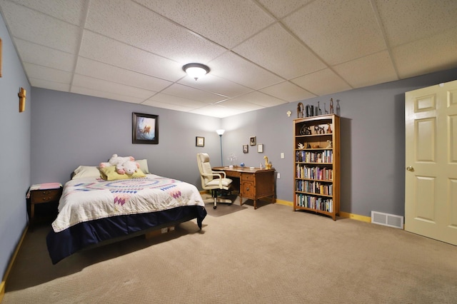 30467 Lakeview Dr, Breezy Point, MN 56472 - carpeted bedroom with a paneled ceiling and baseboards