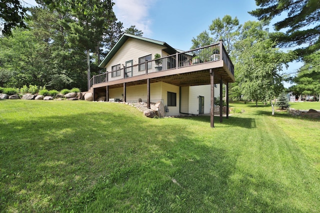 30467 Lakeview Dr, Breezy Point, MN 56472 - back of property with a deck and a yard