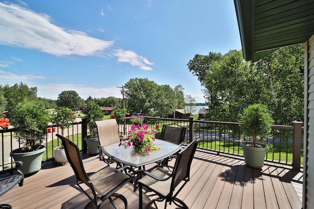 30467 Lakeview Dr, Breezy Point, MN 56472 - wooden deck featuring outdoor dining area