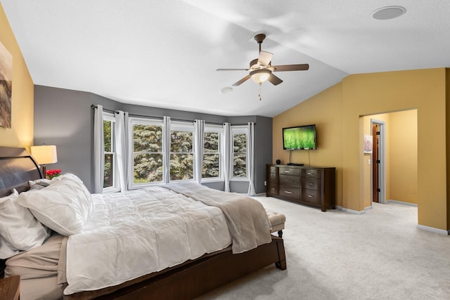 12346 Harvard Ave, Eden Prairie, MN 55347 - bedroom featuring vaulted ceiling, carpet, and a ceiling fan