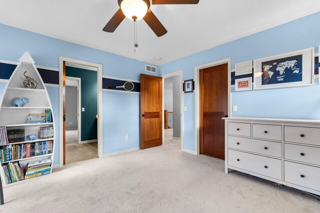 12346 Harvard Ave, Eden Prairie, MN 55347 - bedroom featuring light carpet and a ceiling fan