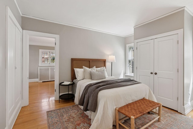 1770 Humboldt Ave S Unit 1, Minneapolis, MN 55403 - bedroom featuring ornamental molding, light wood finished floors, and a closet