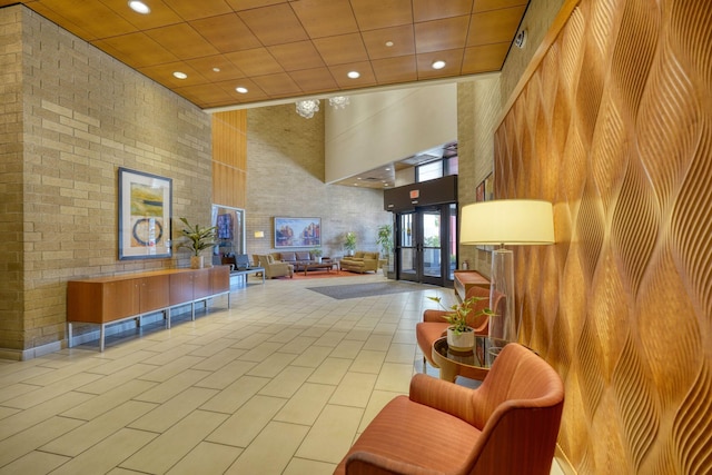 121 Washington Ave S Unit 513, Minneapolis, MN 55401 - common area with a high ceiling and recessed lighting