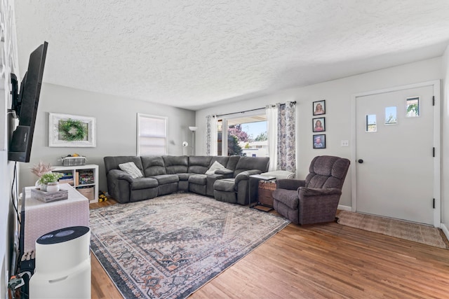 1917 2nd Ave NW, Austin, MN 55912 - living room with wood finished floors and a textured ceiling