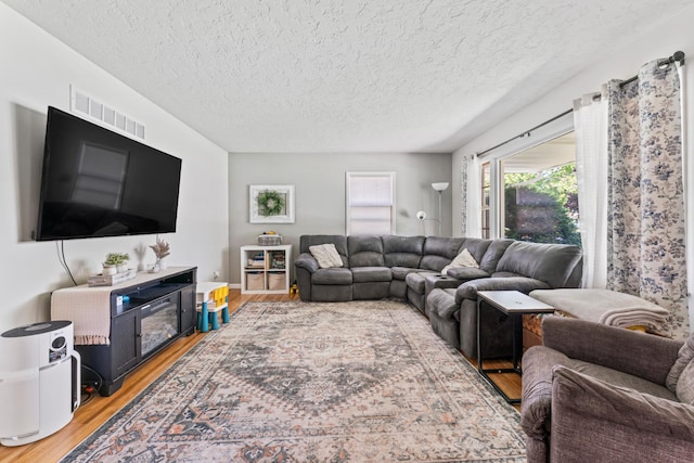 1917 2nd Ave NW, Austin, MN 55912 - living area featuring light wood-style flooring and a textured ceiling