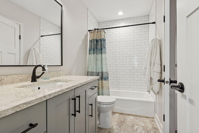 11985 Lever Ct NE, Blaine, MN 55449 - full bath featuring vanity, shower / bath combo with shower curtain, and recessed lighting