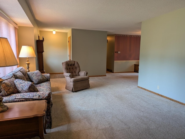 417 Ridge Rd, Albert Lea, MN 56007 - living room featuring carpet and a textured ceiling