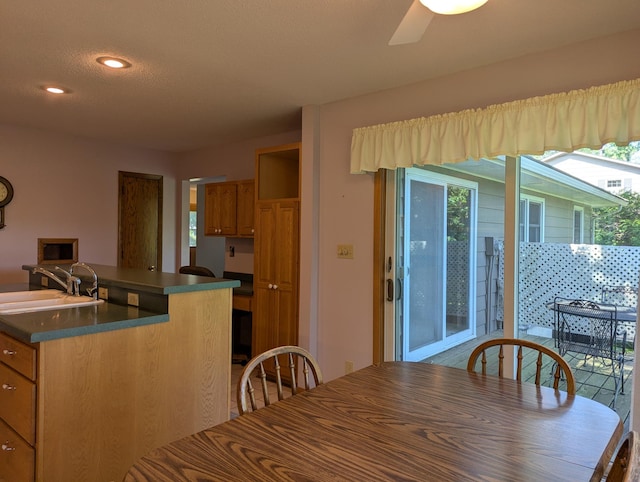 417 Ridge Rd, Albert Lea, MN 56007 - dining space featuring a ceiling fan and recessed lighting