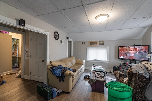 803 5th St, Winona, MN 55987 - living room featuring a paneled ceiling and wood finished floors