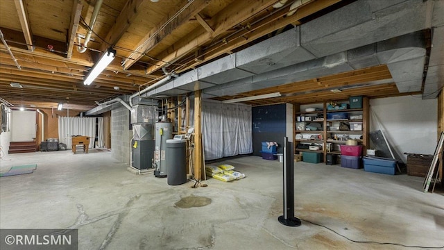 950 Tuva Rd SE, Cokato, MN 55321 - unfinished below grade area with gas water heater and heating unit