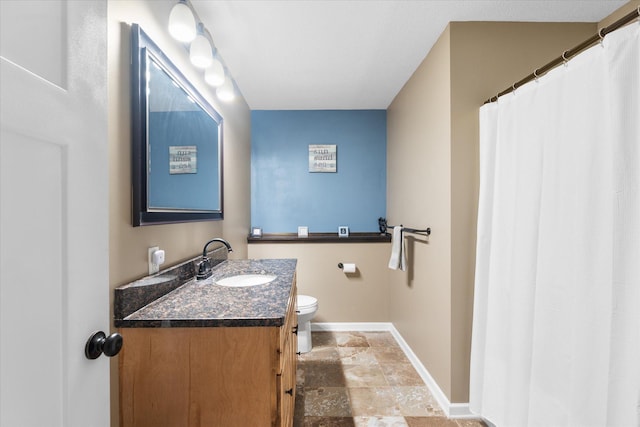8638 Preserve Blvd N, Chisago City, MN 55013 - full bath with vanity, stone tile flooring, and a shower with shower curtain