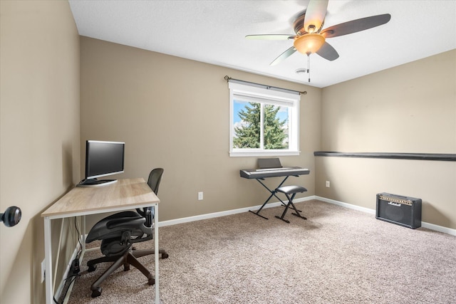 8638 Preserve Blvd N, Chisago City, MN 55013 - carpeted home office featuring a ceiling fan and baseboards