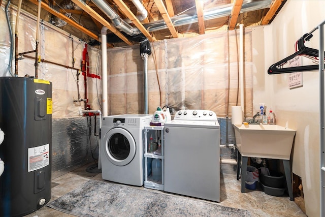 8638 Preserve Blvd N, Chisago City, MN 55013 - washroom featuring water heater and washing machine and clothes dryer