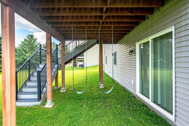 8638 Preserve Blvd N, Chisago City, MN 55013 - view of grassy yard with stairs