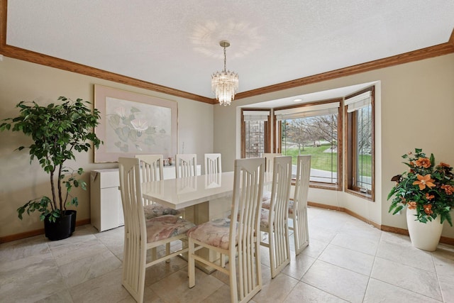 3600 Wedgewood Ln N, Plymouth, MN 55441 - dining area featuring ornamental molding, a chandelier, and light tile patterned floors