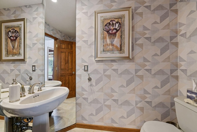 3600 Wedgewood Ln N, Plymouth, MN 55441 - bathroom featuring toilet and tile walls