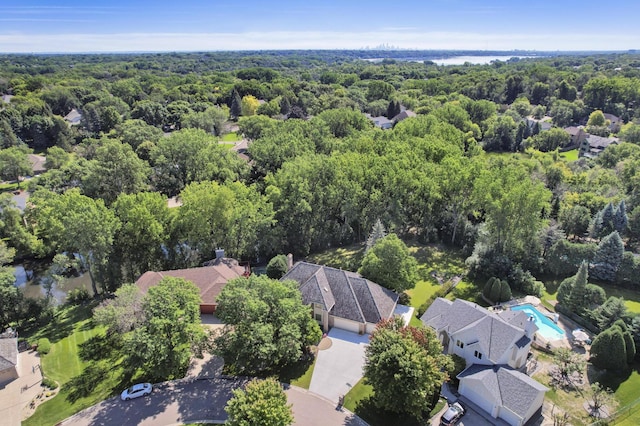 3600 Wedgewood Ln N, Plymouth, MN 55441 - aerial perspective of suburban area featuring a forest and a large body of water