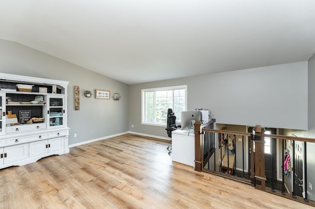 2 Lillie Ln SE, Pine Island, MN 55963 - office space featuring light wood-type flooring and vaulted ceiling