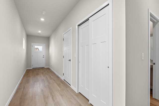 39730 Fallbrook Ave, North Branch, MN 55056 - hallway featuring light wood-style flooring and recessed lighting