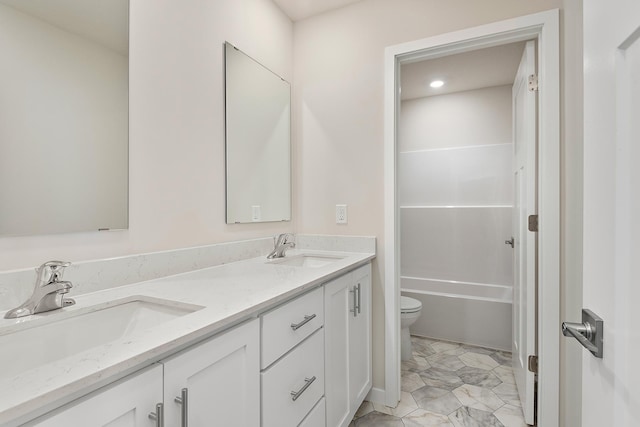 39730 Fallbrook Ave, North Branch, MN 55056 - full bathroom featuring double vanity and recessed lighting