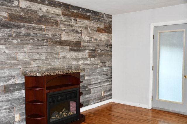 308 Maple Ave S, Thief River Falls, MN 56701 - detailed view of a glass covered fireplace and wood finished floors