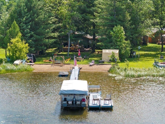 26803 Pelican Beach Rd, Merrifield, MN 56465 - dock featuring a water view