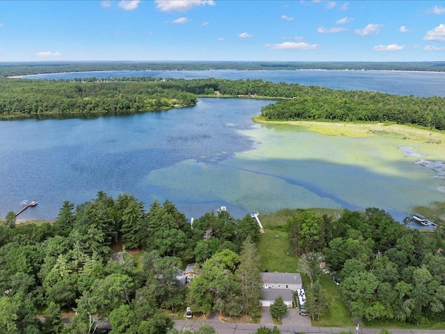 26803 Pelican Beach Rd, Merrifield, MN 56465 - drone / aerial view of a nearby body of water and a heavily wooded area