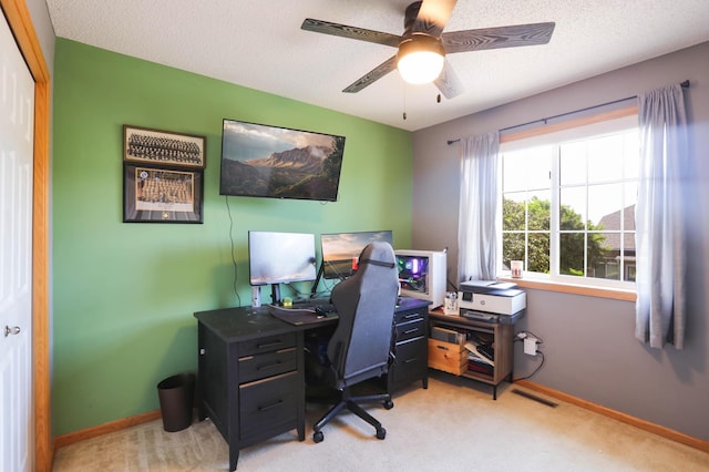 16424 Elm Creek Ln Unit 4029, Lakeville, MN 55044 - carpeted office space with ceiling fan and a textured ceiling
