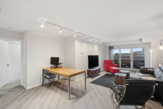 20 2nd St NE Unit P1008, Minneapolis, MN 55413 - living room with track lighting, light wood-type flooring, and an office area