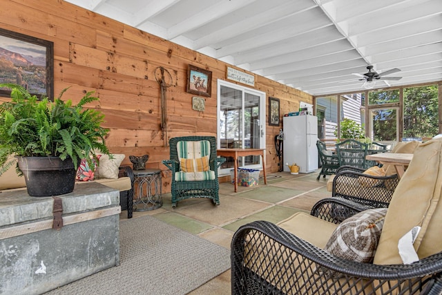3599 210th St E, Vermillion Twp, MN 55024 - view of patio / terrace with ceiling fan and an outdoor living space