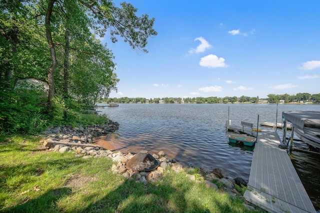 18465 Lake Ln, Chengwatana Twp, MN 55063 - dock featuring a water view