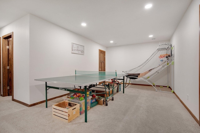18465 Lake Ln, Chengwatana Twp, MN 55063 - playroom featuring carpet floors and recessed lighting