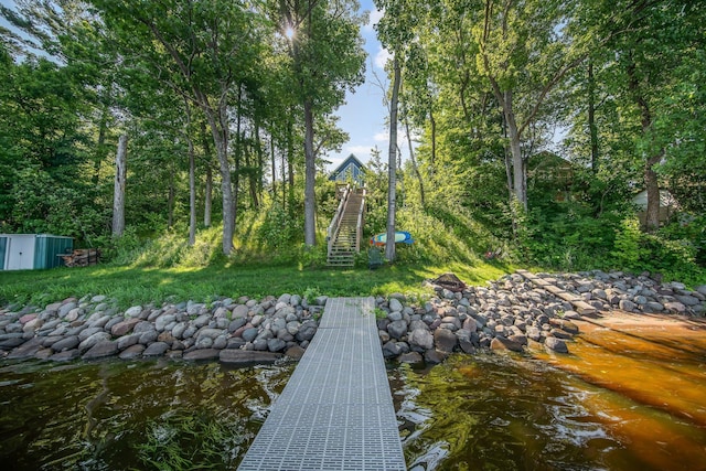 18465 Lake Ln, Chengwatana Twp, MN 55063 - dock area with stairs
