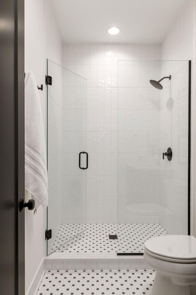 5250 Polaris Ln N, Plymouth, MN 55446 - full bath featuring a shower stall, recessed lighting, and tile patterned flooring
