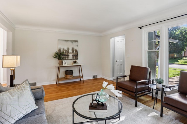 3212 Kentucky Ave S, Saint Louis Park, MN 55426 - living room featuring wood finished floors and ornamental molding