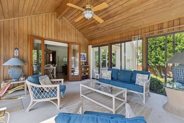 10910 38th Ave N, Plymouth, MN 55441 - sunroom with healthy amount of natural light, ceiling fan, and outdoor lounge area