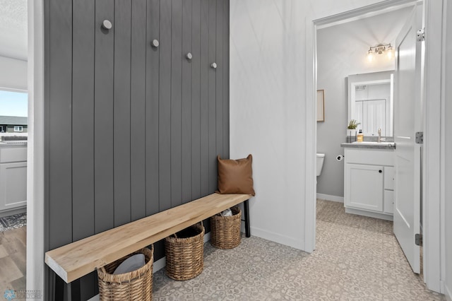 1030 Albert Dr W, West Fargo, ND 58078 - mudroom featuring a sink and baseboards