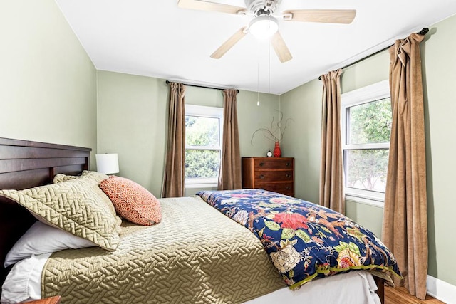 4332 Cooke St, Duluth, MN 55804 - bedroom featuring multiple windows, wood finished floors, and ceiling fan