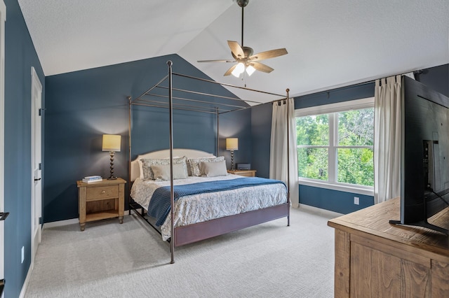 13430 Vickers St NE, Andover, MN 55304 - bedroom with vaulted ceiling, light carpet, and ceiling fan