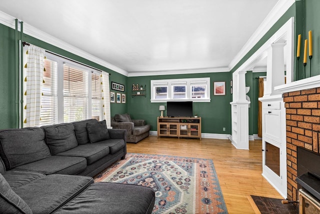 41 9th St, Cloquet, MN 55720 - living area featuring ornamental molding and light wood-style flooring
