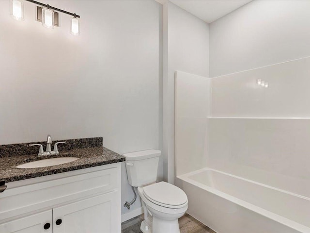 31418 Isabelle Dr, Pequot Lakes, MN 56472 - full bathroom featuring wood finished floors, vanity, and shower / bathtub combination