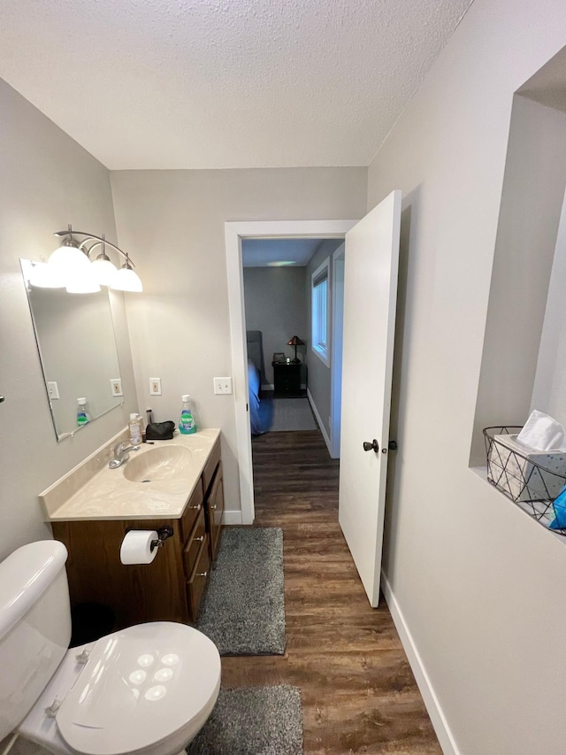 402 Range Rd, Springfield, MN 56087 - bathroom with wood finished floors, vanity, and a textured ceiling