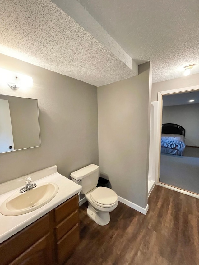 402 Range Rd, Springfield, MN 56087 - bathroom with wood finished floors, vanity, and a textured ceiling