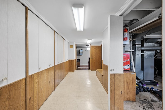 1322 Bidwell St, West Saint Paul, MN 55118 - hall with a wainscoted wall and wood walls