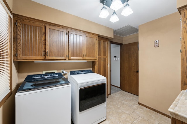 1322 Bidwell St, West Saint Paul, MN 55118 - laundry room with cabinet space, washing machine and clothes dryer, and a skylight