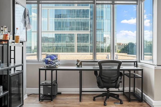 8151 33rd Ave S Unit 201, Bloomington, MN 55425 - office space with healthy amount of natural light, wood finished floors, and beverage cooler