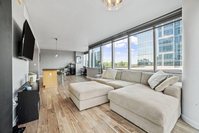 8151 33rd Ave S Unit 201, Bloomington, MN 55425 - living room featuring light wood-style flooring and baseboards