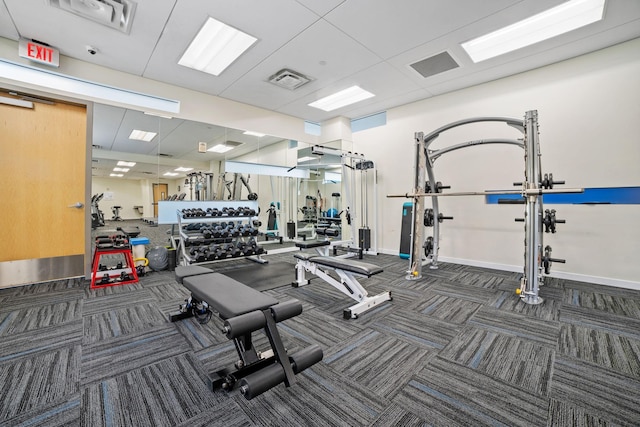 8151 33rd Ave S Unit 201, Bloomington, MN 55425 - exercise room with carpet floors and baseboards