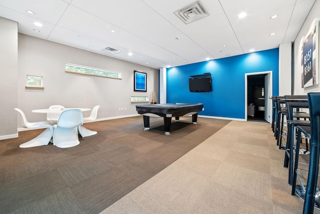 8151 33rd Ave S Unit 201, Bloomington, MN 55425 - game room with carpet flooring, recessed lighting, and billiards